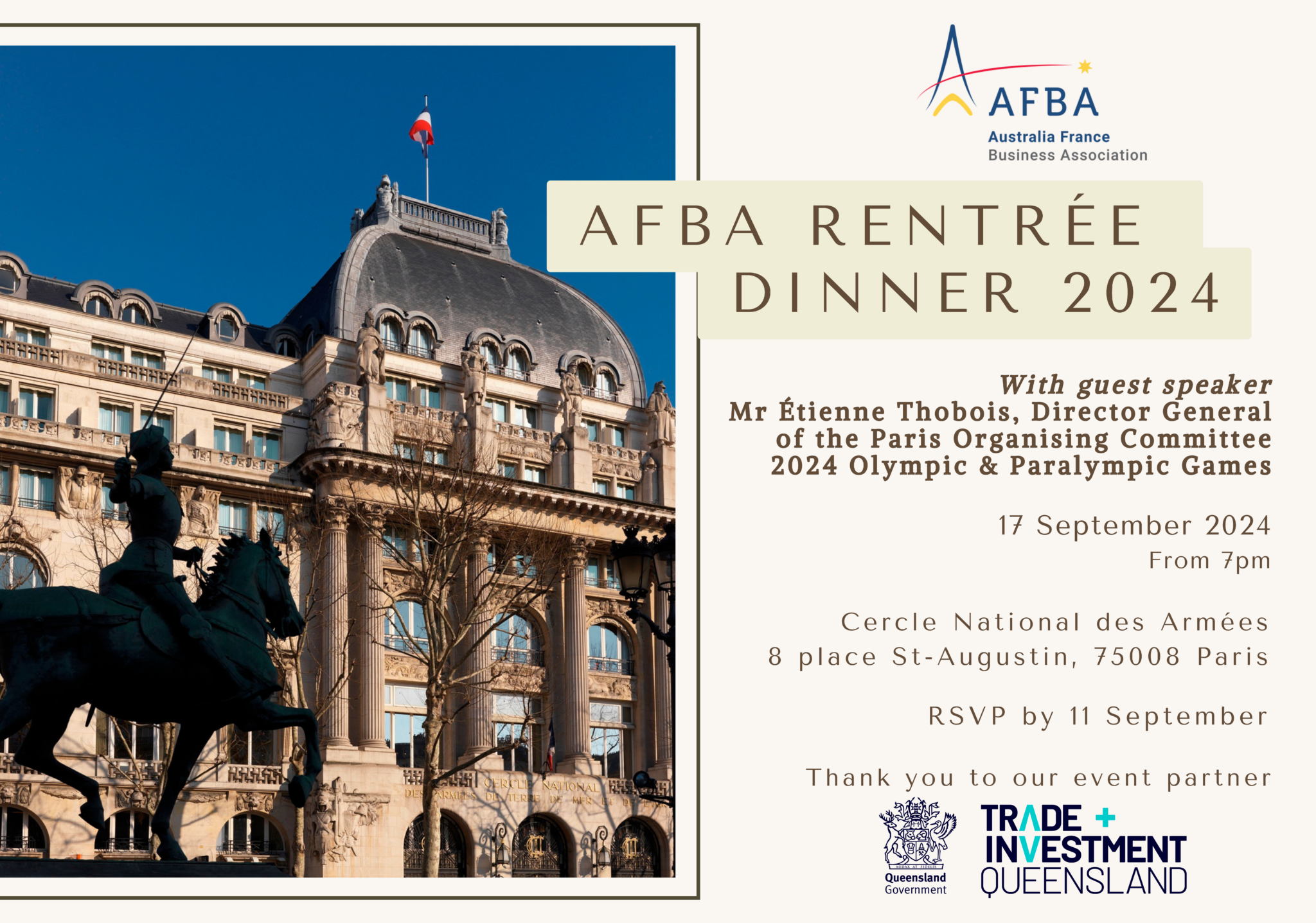 Rentrée Dinner 2024 invitation updated guest speaker RSVP (1